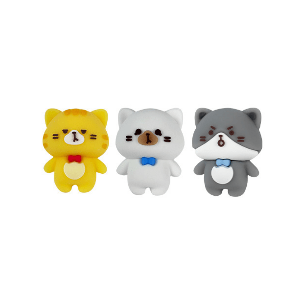 Kit 3 Borrachas Gatinho Miau - FOFY - BLISTER