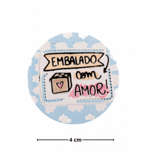 Adesivo Lacre Embalado c/ Amor - PACOTE 100 UND
