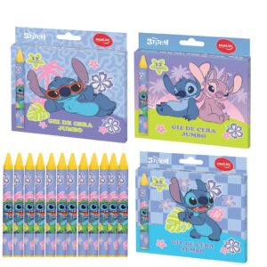Giz de Cera Jumbo 12 Cores Stitch MOLIN - BLISTER