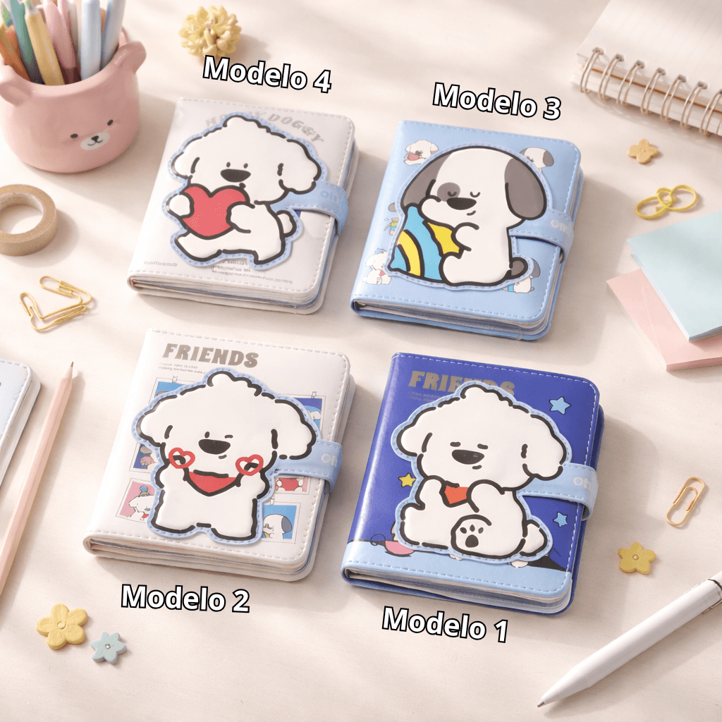 Mini Caderno LUXO c/ Fechamento Happy Doggy - IMPORTADO - UND