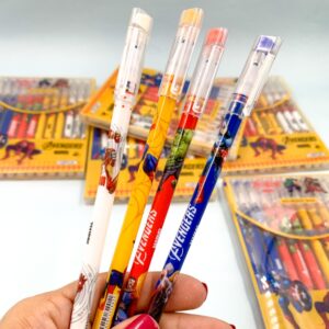 Caneta Fofa Apagável Heróis - Blister 12 Und