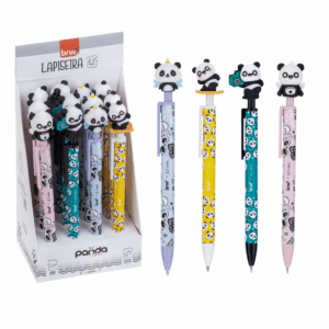 Lapiseira Plástica Divertida 0.7mm Panda BRW - KIT 4 UND
