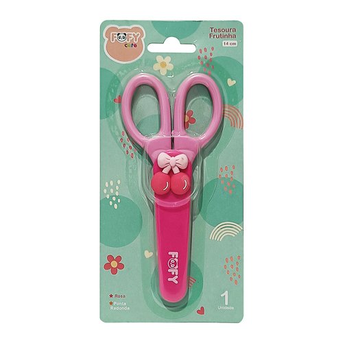 Tesoura Frutinha Rosa - FOFY - BLISTER 1 UND