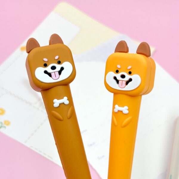 Caneta Fofa Emborrachada Dog - Pacote 4 Und