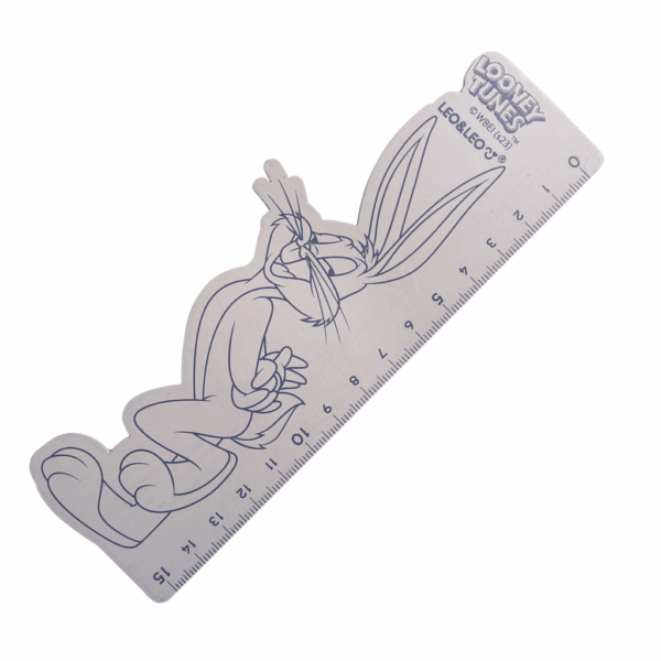 Régua de Madeira 15cm Decorada Looney Tunes Leo e Leo - Blister 1 Und