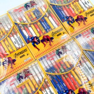 Caneta Fofa Apagável Heróis - Blister 12 Und