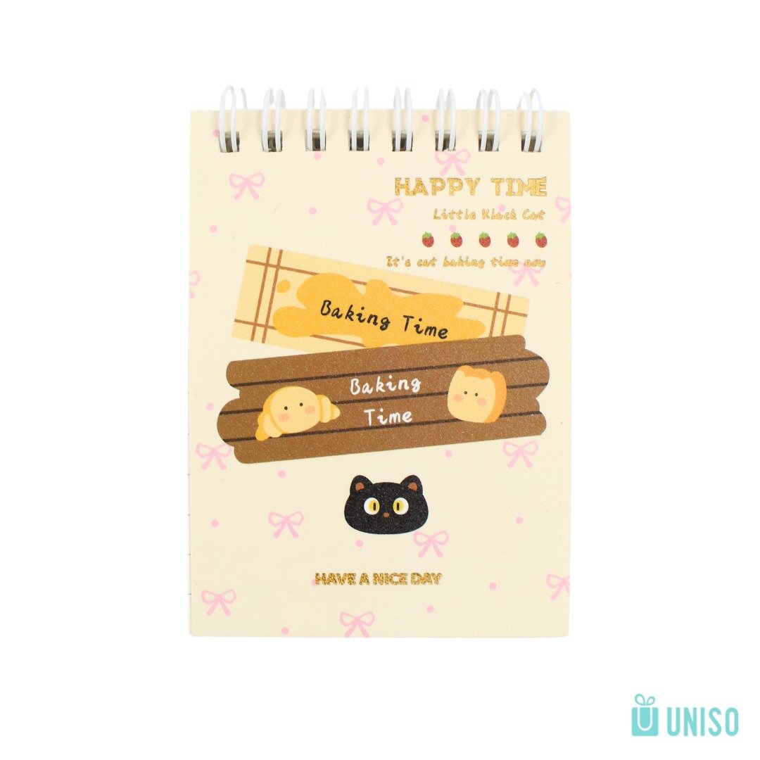 Caderneta A7 Bloco de Notas GATO Baking Time 7,7x10,7cm - UNISO - UND