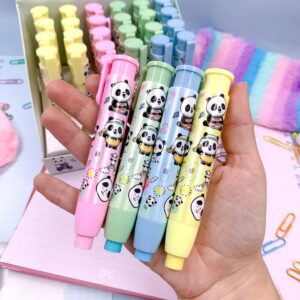 Borracha Fofa Retrátil Panda - 4 Und