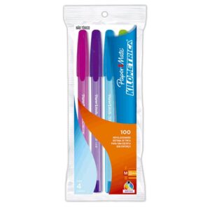 Caneta Papermate Kilometrica 100 Colorz média - Pouch c/4 Sortida