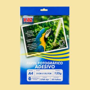 Papel Fotográfico Glossy Adesivo A4 135g - KAZ - UND