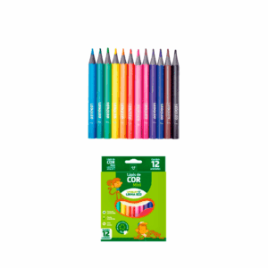 Lápis de Cor 12 Cores Eco Mini Sextavado LEO E LEO - BLISTER