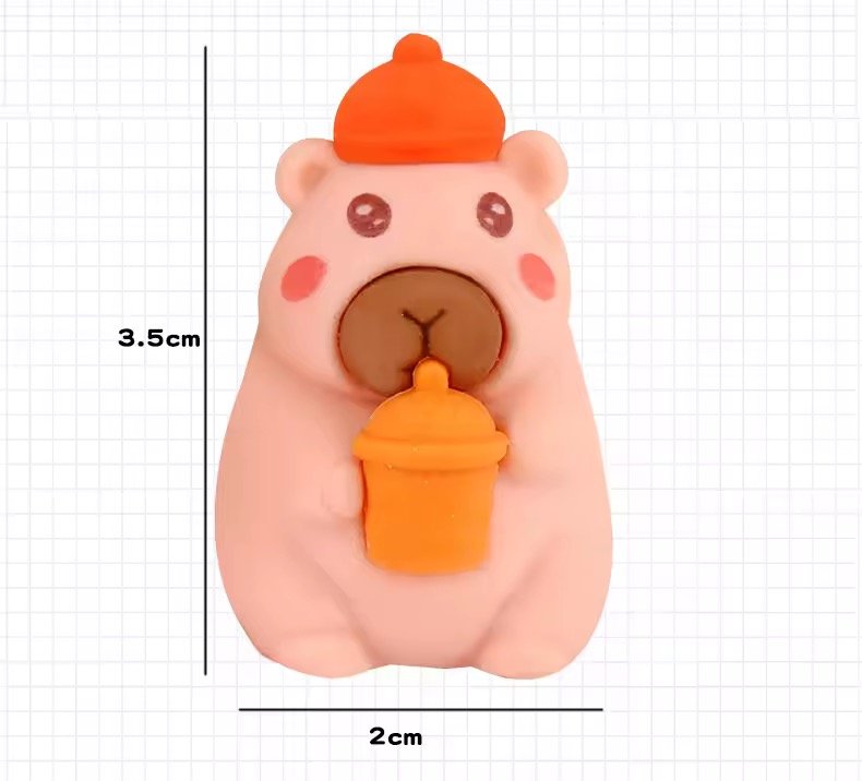 Borracha Fofa 3D Capivara - IMPORTADO - PACOTE 6 UND