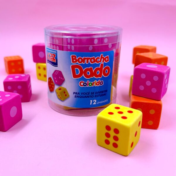 Borracha Dado Colorida KAZ - POTE 12 UND