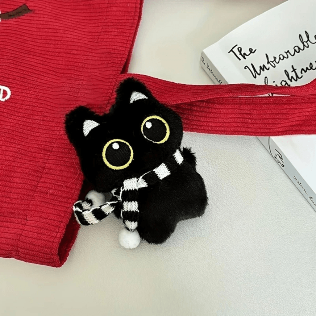 Chaveiro Tendência Charm Pelúcia Gato Preto - IMPORTADO - UND