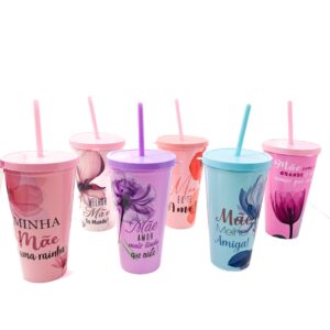 Copo c/ Tampa 600 ml MÃES - UND