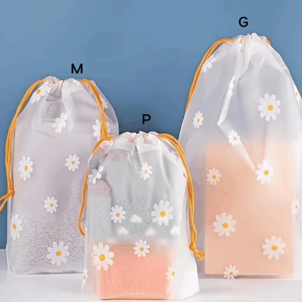 Embalagem Saco Cordinha Margarida G 20x30cm - IMPORTADO - PACOTE 12 UND
