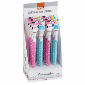 Caneta Esferográfica Divertida Apagável 0.7mm c/ Carimbo BRW - Display 12 UND