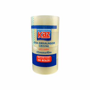 Fita Adesiva Transparente 45mm x 40mm Kaz - PACK 4 ROLOS