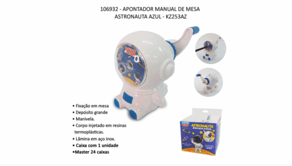 Apontador Manual de Mesa Astronauta Azul KAZ - UND