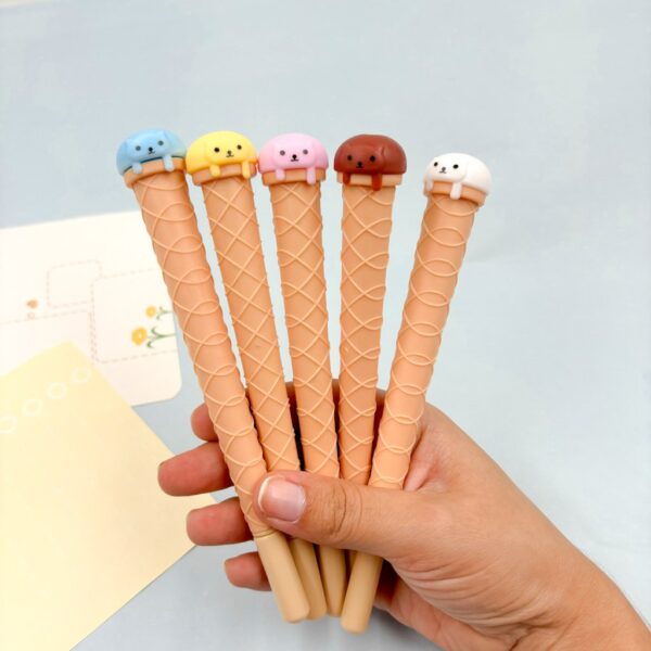 Caneta Fofa Sorvete Cat - Pacote 6 Und