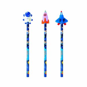 Kit Lápis c/ Borracha Astronauta 3 Peças - FOFY - BLISTER