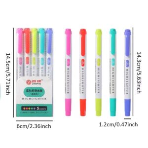 Marca Texto 2 Pontas Color Importado 5 Cores