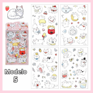 Pacote c/ 4 Cartelas Adesivo Gatinhos Cute - IMPORTADO - UND