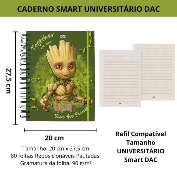 Caderno Smart Universitário 10 Matérias Guardiões da Galáxia DAC