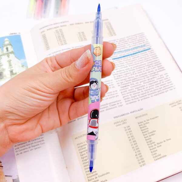 Marca Texto Neon 2 Pontas Astronauta - Blister 6 Und