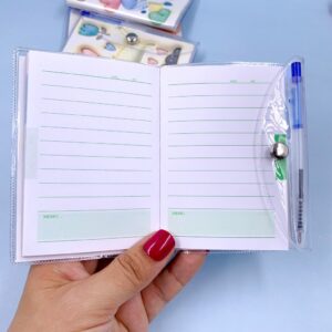 Mini Caderno Gatinho Capa c/ Fechamento e Mini Caneta - UND