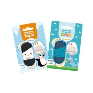 Apontador c/ Borracha Pets LEO E LEO - Blister 1 Und