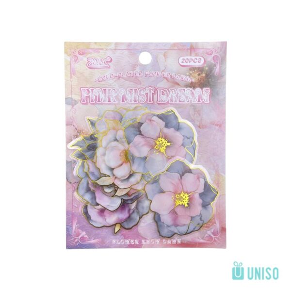 Kit Adesivo Decorativo Magia das Flores 4,5x4,5cm - UNISO - PACOTE 20 UND