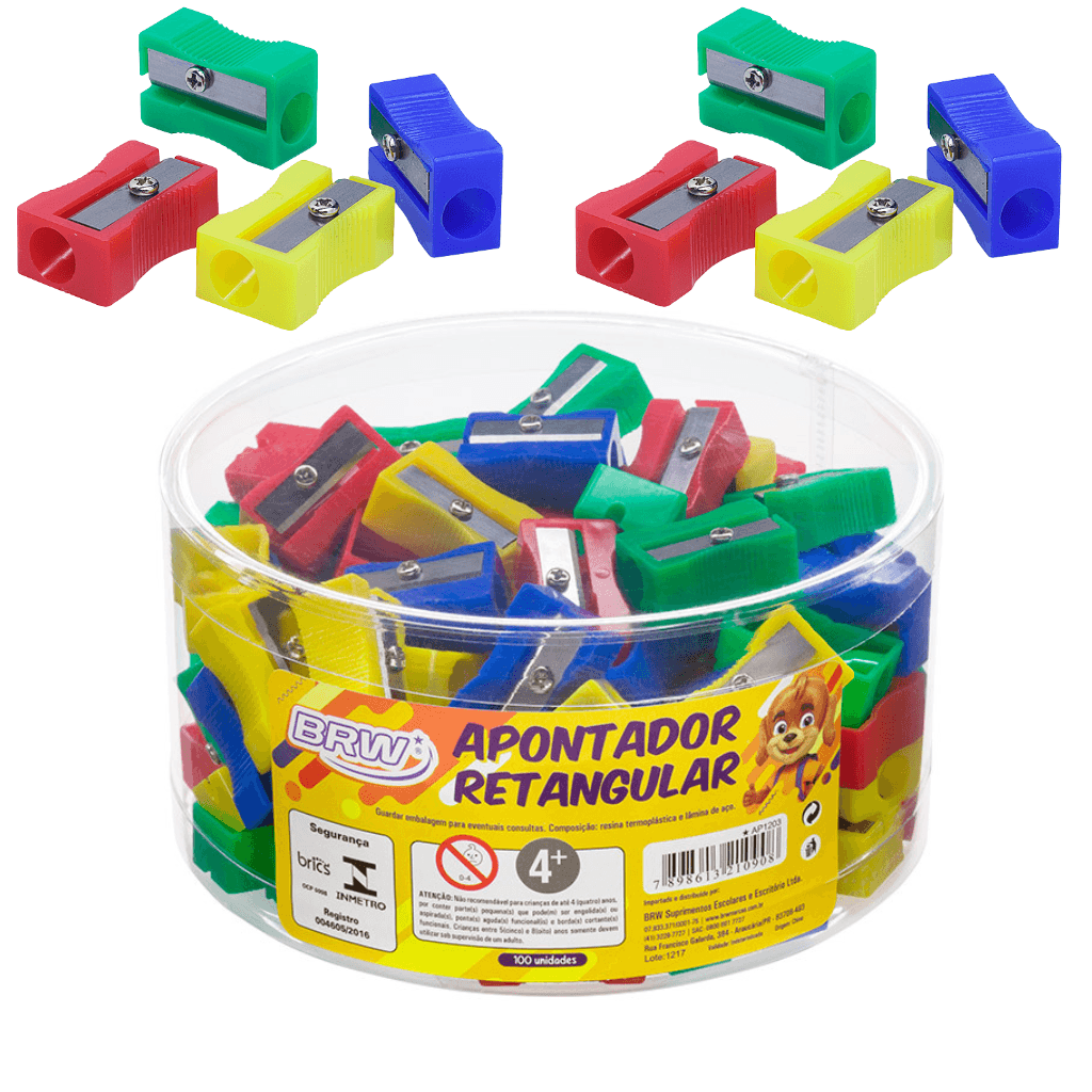 Apontador Plástico Retangular - BRW - 50 UND