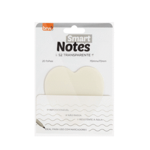 Bloco Smart Notes 70X70mm Transparente Coração BRW