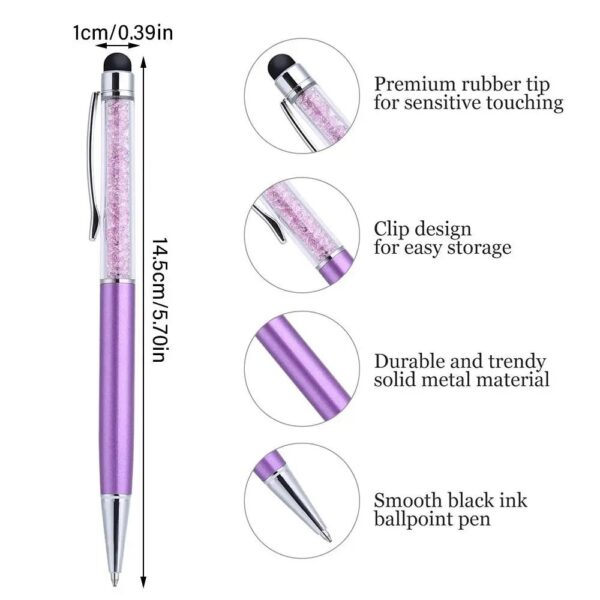 Caneta Luxo Touch Pedrinhas - Kit 6 Und
