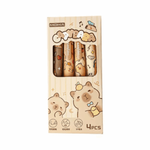 Kit Caneta Premium Apagável Capivara Capivibes 4 UND - IMPORTADO - BLISTER