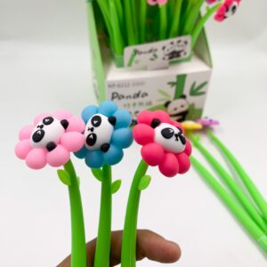 Caneta Flexível Dançante Flor Panda - CX 48 UND
