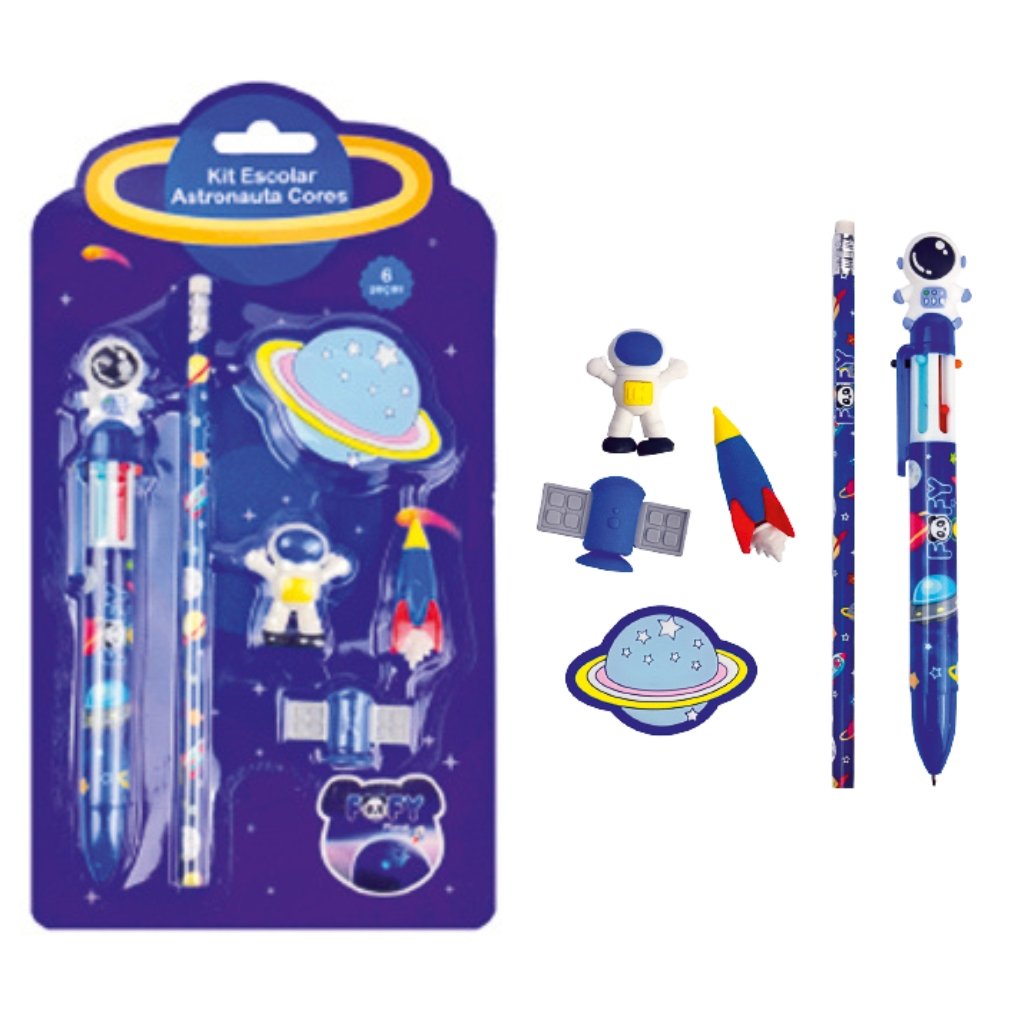 KIT Astronauta Cores 6 Peças - FOFY - BLISTER