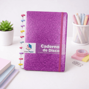 Caderno de Disco Glitter B5 80 Fls/10 Discos Colorido 25,5x18,5cm - IMPORTADO - UND
