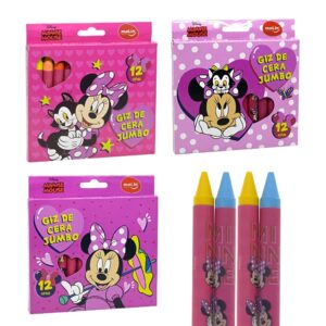 Giz de Cera Jumbo 12 Cores Minnie Mouse MOLIN - BLISTER