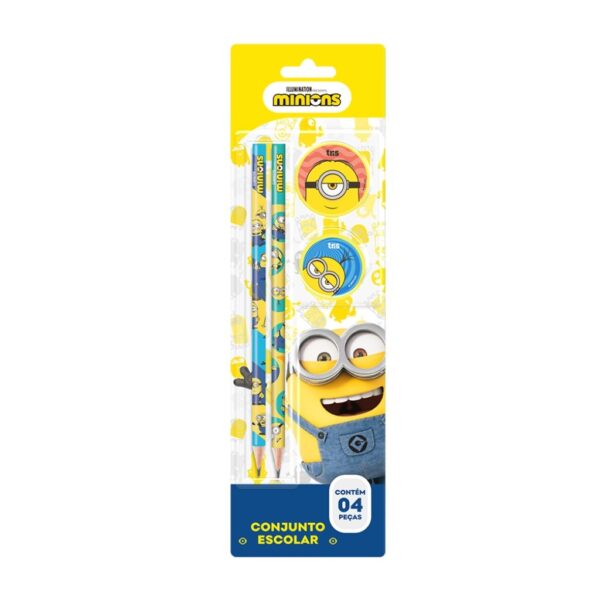 Kit Escolar Minions TRIS - Blister 4 Peças