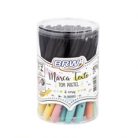 Marca Texto pastel Soul Redondo BRW - KIT 6 UND