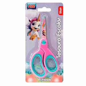 Tesoura Escolar 13 cm Unicórnio KAZ - BLISTER