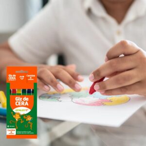 Giz De Cera 6 Cores Fino 8X88 mm - LEO E LEO - BLISTER