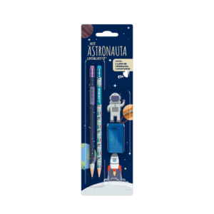 Kit Escolar Astronauta 4 Peças -  LEO E LEO - BLISTER