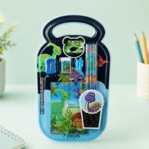 Kit Escolar Dinossauro 7 Peças - FOFY - BLISTER