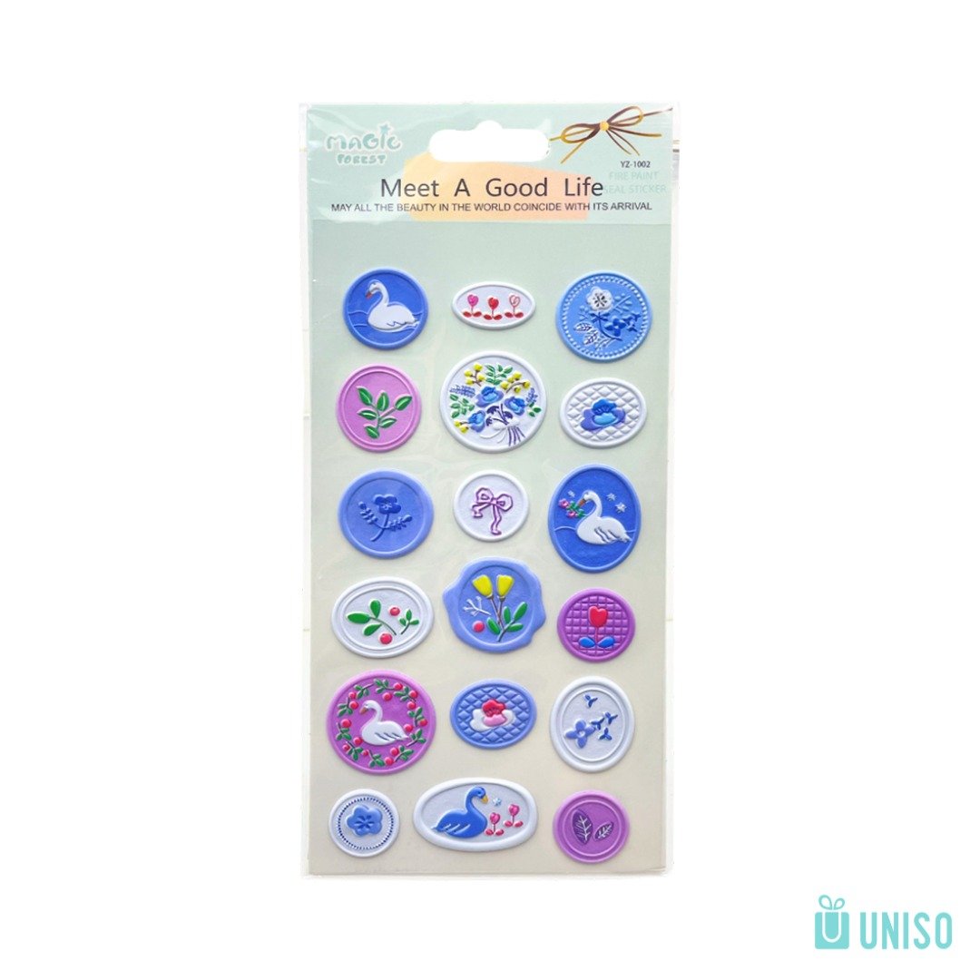 Adesivo Decorativo 3D Selo FLOR - UNISO - UND