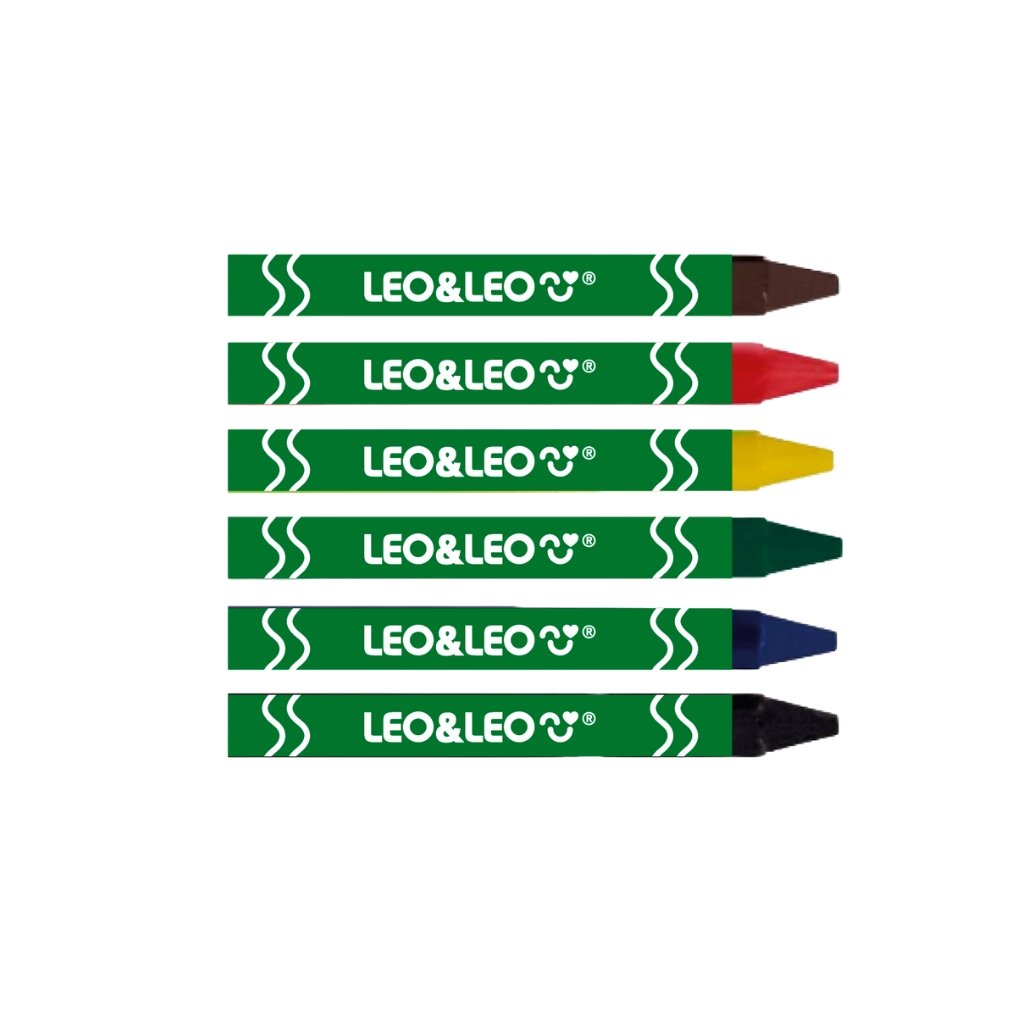 Giz De Cera 6 Cores Fino 8X88 mm - LEO E LEO - BLISTER