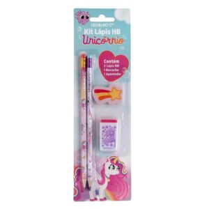 Kit Escolar 4 Peças Unicórnio - LEO E LEO - BLISTER