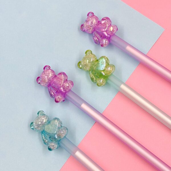 Caneta Fofa Ursinho Cristal - Pacote 6 Und